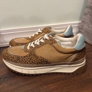 Madewell Kickoff Trainer Sneakers in Spot Dot Calf Hair and Nubuck Size 8